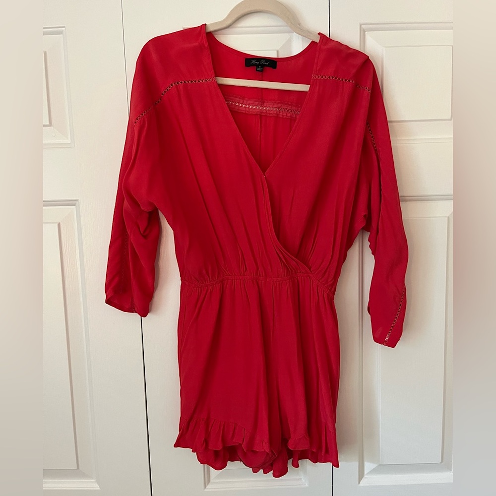 Honey Punch Romper, Red, Size S